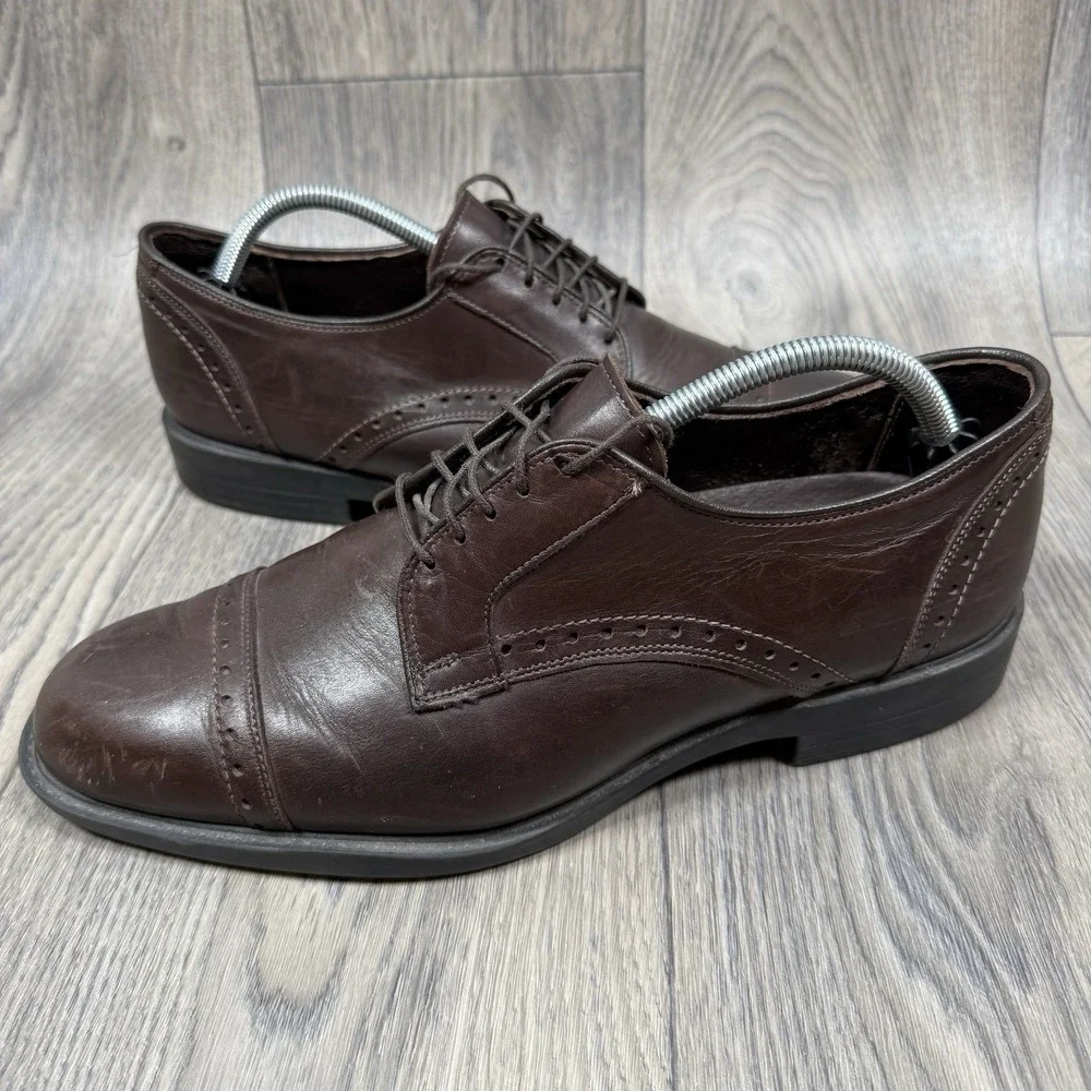 Allen Edmonds Men's Brown Leather Cap Toe 10.5